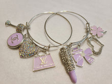 Load image into Gallery viewer, LILAC AND SILVER CHARM BRACELETS
