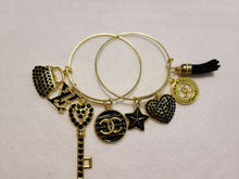 Load image into Gallery viewer, BLACK AND GOLD CHARM BRACELETS
