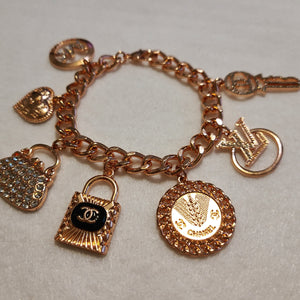 ROSE GOLD CUBAN LINK CHARM BRACELET