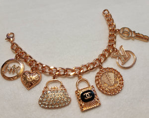 ROSE GOLD CUBAN LINK CHARM BRACELET