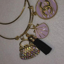 Load and play video in Gallery viewer, GOLD AND LILAC CHARM BRACELETS
